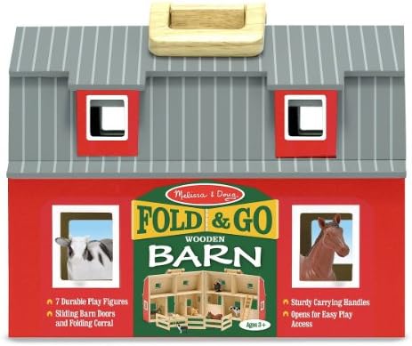 מליסה ודאג קפל & Go Barn Backs Blocks Set Play Play + חינם Art Scratch Mini-Pad Bundle [37006]